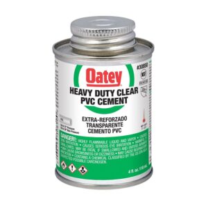 Oatey 30850 Solvent Cement, 4 oz, Can, Liquid, Clear