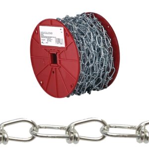 Campbell PD0722087 Loop Chain, #2/0, 50 ft L, 255 lb Working Load, Low Carbon Steel, Yellow Poly-Coated