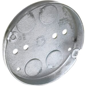 Raco THE INSIDER Series 295 Drawn Fan Box, 4-1/4 in W, 1/2 in D, 4.38 in H, 5-Knockout, Steel