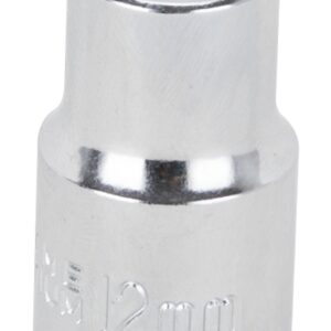 Vulcan MT6529093 Drive Socket, 12 mm Socket, 1/2 in Drive, 12-Point, Chrome Vanadium Steel, Chrome