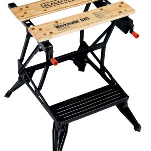 Black+Decker WM225 Workbench with One-Handed Clamp, 24 in OAW, 30 in OAH, 13-1/2 in OAD, 450 lb Capacity