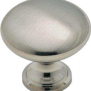 Amerock 14404SCH Cabinet Knob, 1-1/8 in Projection, Traditional, 1-3/16 in, Zinc, Brushed Chrome