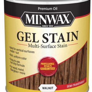 Minwax 66060000 Gel Stain, Solvent Base, Walnut, Liquid, 1 qt