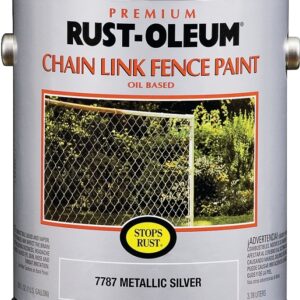 RUST-OLEUM STOPS RUST 7787402 Chain Link Fence Paint, Metallic Silver, 1 gal