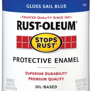 RUST-OLEUM STOPS RUST 7724502 Protective Enamel, Gloss, Sail Blue, 1 qt Can