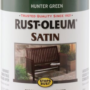 Rust-Oleum 7732502 Enamel Paint, Satin, Hunter Green, 1 qt, Can, 60 to 100 sq-ft/qt Coverage Area