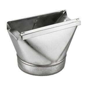 Lambro 138 Range Hood Transition, Round, 3-1/4 in W to 7 in Dia x 10 in L Dimensions, Aluminum