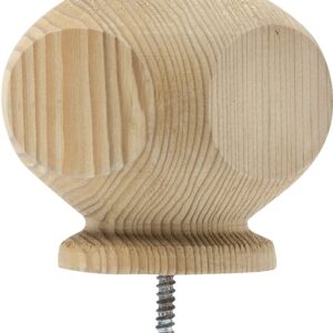 Waddell 112 Post Top, 3-1/2 in Dia, 3-1/4 in H, Contemporary, Pine