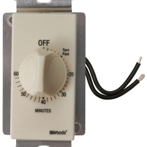 Woods 59718 Countdown Timer, 20 A, 125 V, 2500 W, 60 min Time Setting, Light Almond