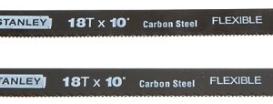 STANLEY 15-908A Hacksaw Blade, 10 in L, 18 TPI, HCS Cutting Edge