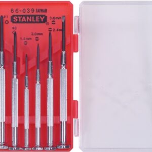 STANLEY 66-039 Screwdriver Set, Steel, Blue, Red