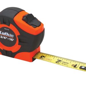 Crescent Lufkin PHV1316N Tape Measure, A2 Blade, 16 ft L Blade, 3/4 in W Blade, Steel Blade, Rubber Cushion Case