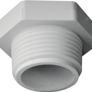 IPEX 435624 Pipe Plug, 1 in, MPT, PVC, White, SCH 40 Schedule