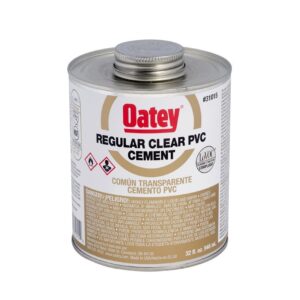 Oatey 31015 Solvent Cement, 32 oz, Can, Clear