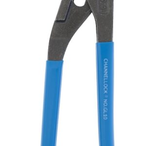 Channellock GRIPLOCK Series GL10 Tongue and Groove Plier, 9-1/2 in OAL, 1-1/4 in Jaw Opening, Blue Handle, 1.34 in L Jaw