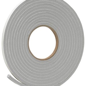 Frost King V444H Foam Tape, 3/8 in W, 17 ft L, 1/4 in Thick, Vinyl, Gray
