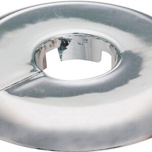 Plumb Pak PP811-31 Floor and Ceiling Plate, 3-1/2 in OD, For: 1 in Iron Pipes, Plastic, Chrome