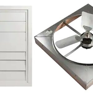 Master Flow WHFS24M Whole House Fan, 4500 cfm Air, Aluminum