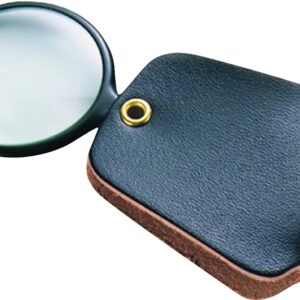General 532 Pocket Reading Magnifier, 1 in Mirror, 2.5X Magnification, 4 in L Focal, Glass Mirror