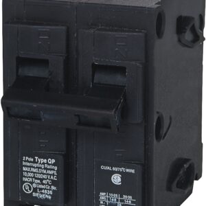 Siemens Q2100 Circuit Breaker, Mini, 100 A, 2 -Pole, 120/240 V, Fixed Trip, Plug Mounting