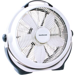 Lasko Wind Machine 3300 Portable Room Fan, 120 V, 20 in Dia Blade, 5-Blade, 3-Speed, 4750 cfm Air, Gray