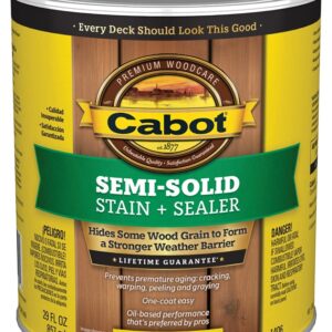 Cabot 1400 Series 140.0001406.005 Exterior Stain, Semi-Solid, Neutral Base, Liquid, 1 qt