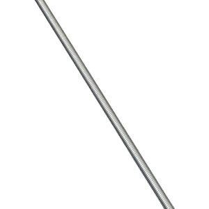National Hardware N179-580 Threaded Rod, 1/4-20 Thread, 72 in L, A Grade, Steel, Zinc, UNC Thread