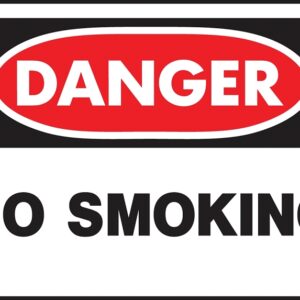 Hy-Ko 515 Danger Sign, Rectangular, NO SMOKING, Black Legend, White Background, Polyethylene