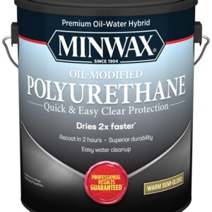 Minwax 710320000 Polyurethane, Semi-Gloss, Liquid, Clear, 1 gal, Can
