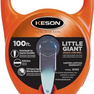 Keson G100 Chalk Line Reel, 12 oz Chalk Capacity, 100 ft L Line