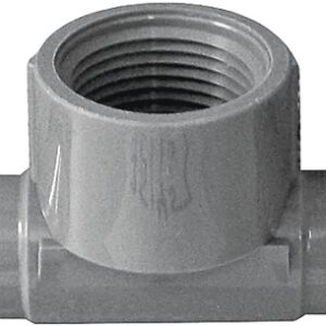 Boshart UPVCTFT-10 Combination Hose Tee, 1 in, Insert x Insert x FPT, PVC, Black