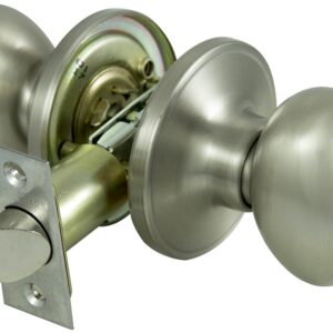 ProSource TYLP30V-PS Passage Knob, Metal, Satin Nickel, 2-3/8 to 2-3/4 in Backset, 1-3/8 to 1-3/4 in Thick Door