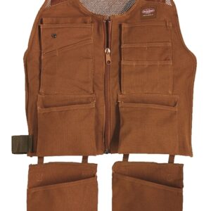 Bucket Boss 80400 SuperVest, S/M Waist, Canvas, Brown, 14-Pocket
