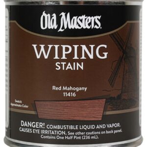 Old Masters 11416 Wiping Stain, Red Mahogany, Liquid, 0.5 pt, Can
