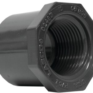 Lasco 838211BC Reducing Bushing, 1-1/2 x 1 in, Spigot x Female, PVC, SCH 80 Schedule