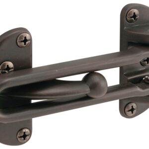 Defender Security U 10309 Swing Bar Lock, 3-7/8 in L, 2-1/2 in W, Zinc, Classic Bronze