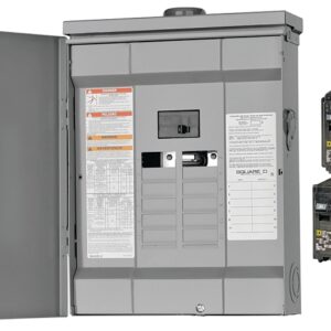 Square D HOM1224M125PRBVP Load Center, 24 -Pole, 125 A, 12 -Space, Plug-On Neutral, NEMA 3R Enclosure