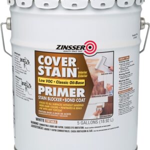 Zinsser 271450 Primer, Flat, White, 5 gal, Pail