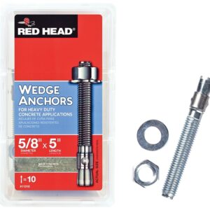Red Head TruBolt 12310 Wedge Anchor, 5/8 in Dia, 5 in OAL