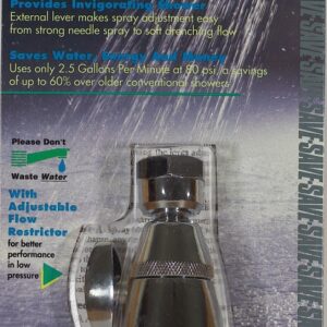 Whedon FP3C Shower Head, 2.5 gpm, 1/2 in Connection, Female, Brass, Chrome, 2 in Dia