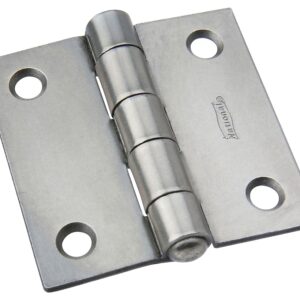 National Hardware N140-368 Utility Hinge, 2 in W Frame Leaf, 0.077 in Thick Frame Leaf, Steel, Steel, Riveted Pin, 38 lb