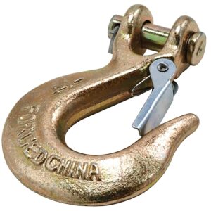 National Hardware 3256BC Series N830-315 Clevis Slip Hook with Latch, 1/4 in, 3150 lb Working Load, Steel, Yellow Chrome
