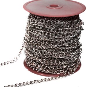 Baron 7209 Twist Link Chain, #90, 82 ft L, 9 lb Working Load, Nickel