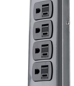 Woods 41386 Power Strip, 6 -Socket, 15 A, 120 VAC, Gray