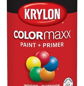 Krylon K05503007 Enamel Spray Paint, 12 oz Can, 25 sq-ft Coverage Area, Solvent Base, Gloss, Banner Red