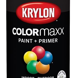 Krylon K05505007 Enamel Spray Paint, 12 oz Can, 25 sq-ft Coverage Area, Solvent Base, Gloss, Black