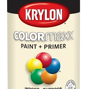 Krylon K05516007 Enamel Spray Paint, 12 oz Can, 25 sq-ft Coverage Area, Solvent Base, Gloss, Dover White