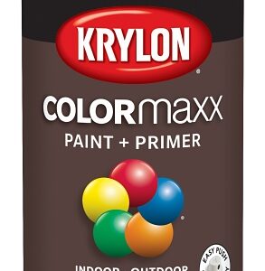 Krylon K05527007 Enamel Spray Paint, 12 oz Can, 25 sq-ft Coverage Area, Solvent Base, Gloss, Leather Brown