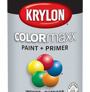 Krylon K05531007 Enamel Spray Paint, 12 oz Can, 25 sq-ft Coverage Area, Solvent Base, Gloss, Pewter Gray