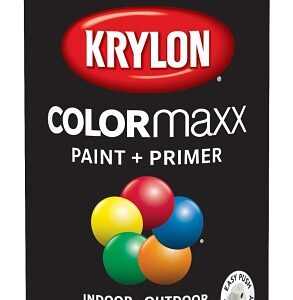 Krylon K05557007 Enamel Spray Paint, 12 oz Can, 25 sq-ft Coverage Area, Acrylic Base, Satin, Black